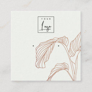 Terracotta Palm Blätter Sketch Earring Display Quadratische Visitenkarte