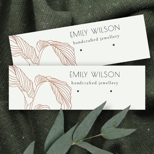Terracotta Palm Leaf Sketch Gestüt Erd Anzeige Mini Visitenkarte (Von Creator hochgeladen)