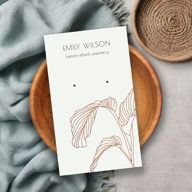 Terracotta Palm Leafy Leinen Visitenkarte (Von Creator hochgeladen)