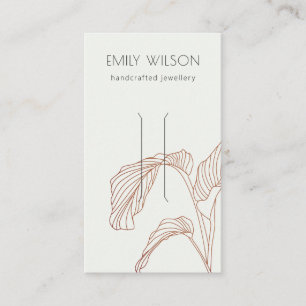 Terracotta Palm Leafy Sketch Haare Clip Display Visitenkarte