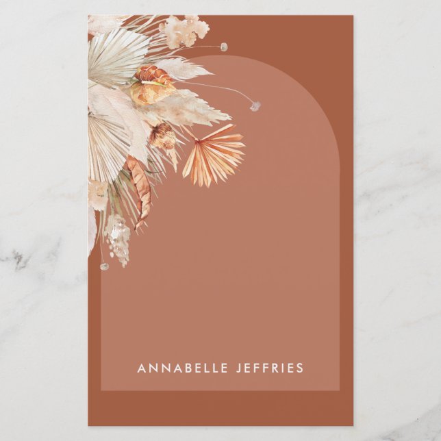 Terracotta pampas gras Modernes Brautparty (Vorderseite)