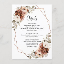 Terracotta Pampas Gras Rustikale geometrische Deta Begleitkarte