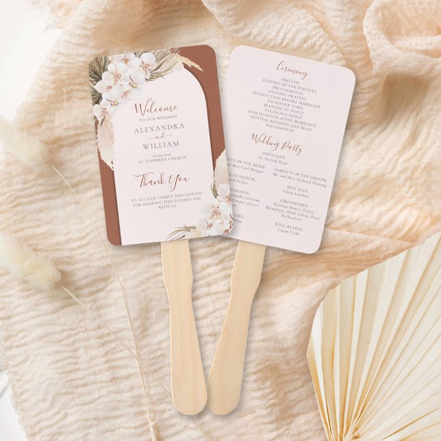 Terracotta Pampas Grass Boho Hochzeit im Herbst Fächer (Von Creator hochgeladen)