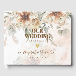 Terracotta Pampas Grass BOHO Wedding Gästebuch