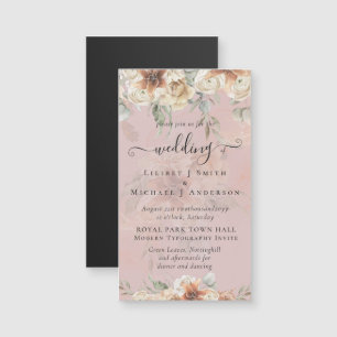 Terracotta Pampas Grass BOHO Wedding Magnetkarte