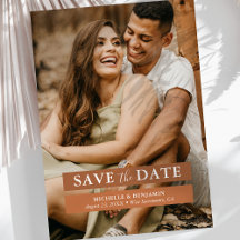 Terracotta Pampas Grass Foto Save the Date