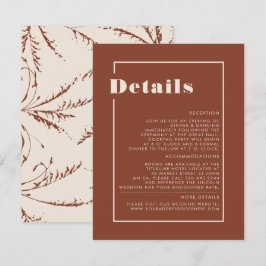 Terracotta Pampas Grass Minimalistisch Hochzeit De Begleitkarte