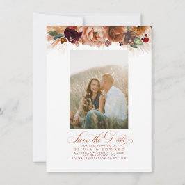 Terracotta Pampas Grass Save the Date Foto