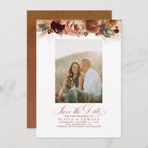 Terracotta Pampas Grass Save the Date Foto