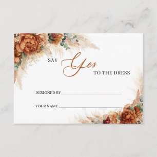Terracotta pampas Kupfer Say Yes to dress Card Begleitkarte