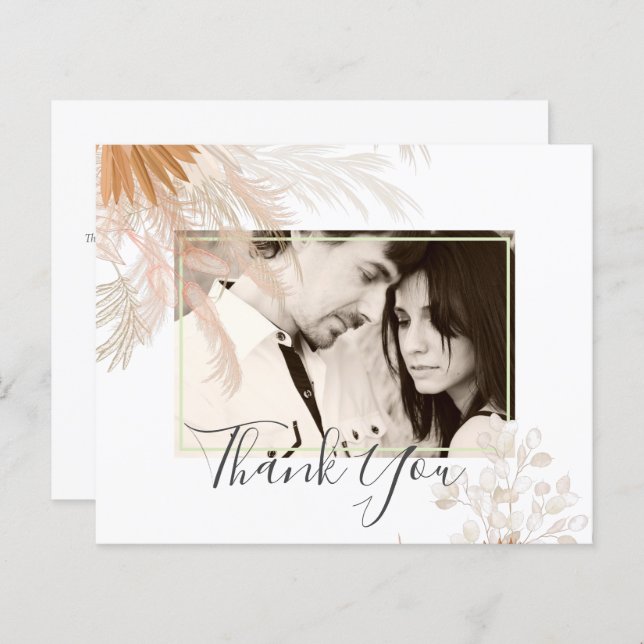 Terracotta Pampas Tropische Hochzeit (Vorne/Hinten)