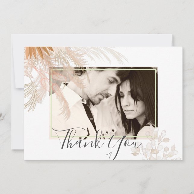 Terracotta Pampas Tropische Hochzeit (Vorderseite)