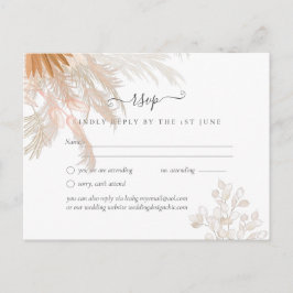 Terracotta Pampas Tropische Hochzeit Postkarte