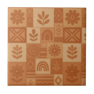 Terracotta Patchwork Quilt Rustikales Bauernhaus Fliese