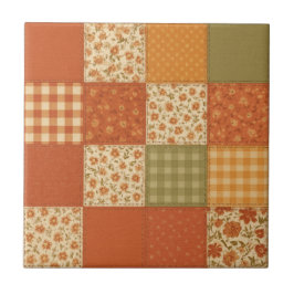 Terracotta Patchwork Quilt Rustikales Bauernhaus Fliese