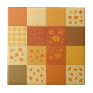 Terracotta Patchwork Quilt Rustikales Bauernhaus Fliese