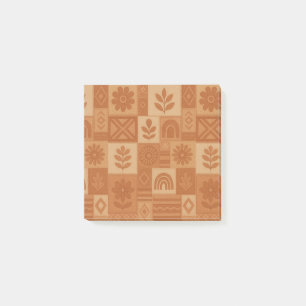 Terracotta Patchwork Quilt Rustikales Bauernhaus Post-it Klebezettel