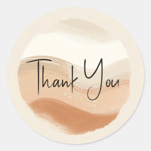 Terracotta Peach & Beige Bohemisch Moderne Hochzei Runder Aufkleber