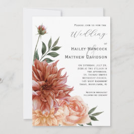 Terracotta, Peach, Blush Floral Wedding Invitation Einladung