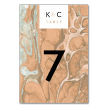 Terracotta Peach & Mint Minimalistischer Marmor