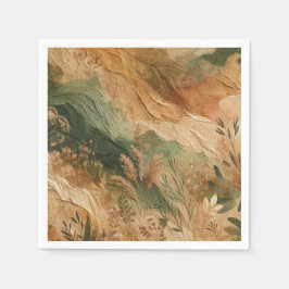 Terracotta Peach Pressed Blume Boho Wedding Serviette