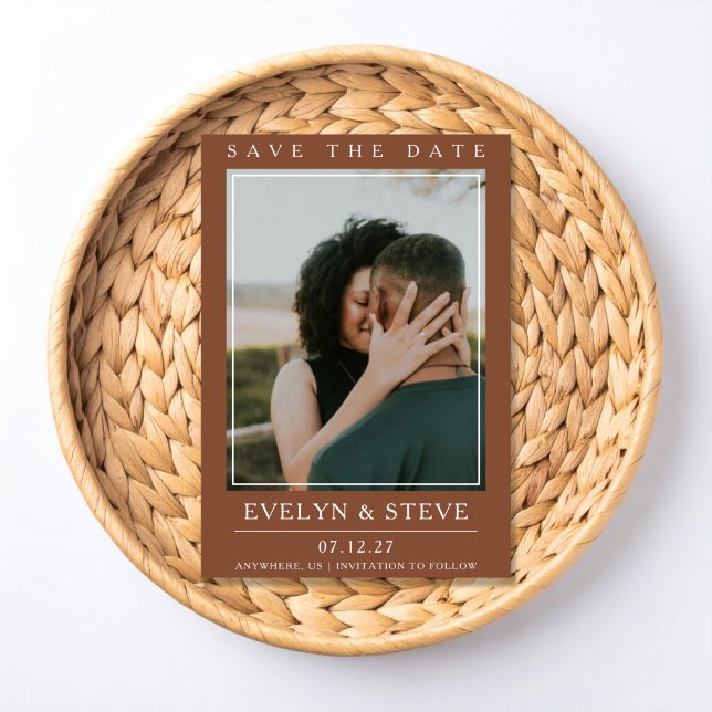 Terracotta Photo Save the Date Einladung (Von Creator hochgeladen)