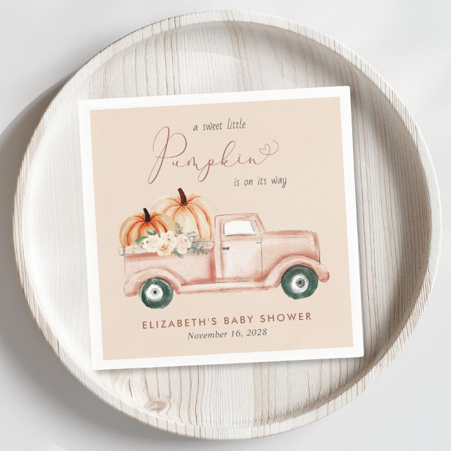 Terracotta Pumpkin Vintag Truck Baby Dusche Serviette (Von Creator hochgeladen)