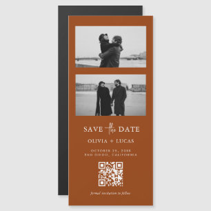 Terracotta QR Code Foto Strip Magnetic Wedding Magnetkarte