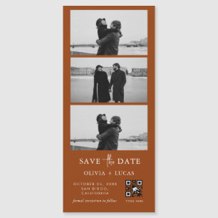 Terracotta QR Code Foto Strip Magnetic Wedding Magnetkarte