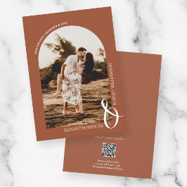Terracotta QR Code Wedding Foto Save the Date