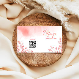 Terracotta QR CODE Wedding RSVP Begleitkarte