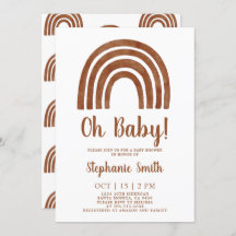 Terracotta Rainbow Baby Dusche Einladung