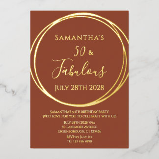 Terracotta Real Gold Folieneinladung