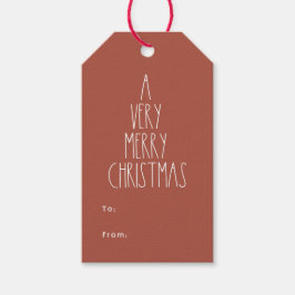 Terracotta Red Boho Polka Dot Christmas Geschenkanhänger