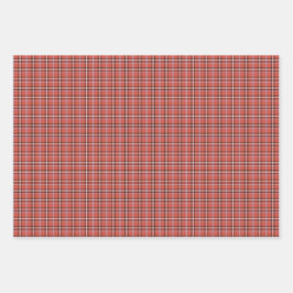 Terracotta Red Plaid Retro Color Geschenkpapier Set