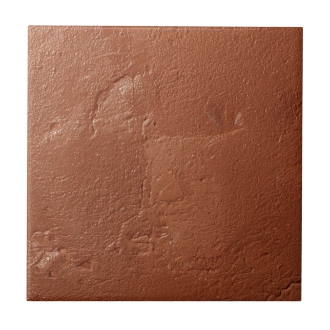 Terracotta red simple rustic  fliese (Vorderseite)