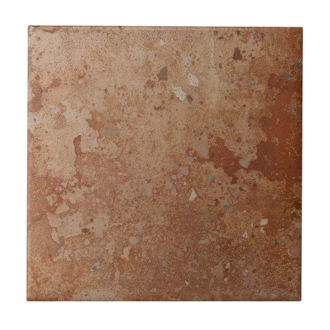 Terracotta red simple rustic  fliese (Vorderseite)