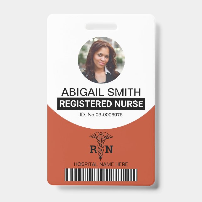 Terracotta Registered Krankenschwester caduceus Fo Ausweis (Vorderseite)