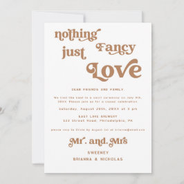 Terracotta Retro Elopement Foto Hochzeit Einladung