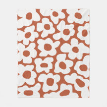 Terracotta Retro Groovy Baby Blume Muster