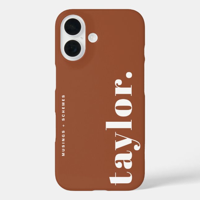 Terracotta Retro Typografie Personalisiert Case-Mate iPhone Hülle (Rückseite)