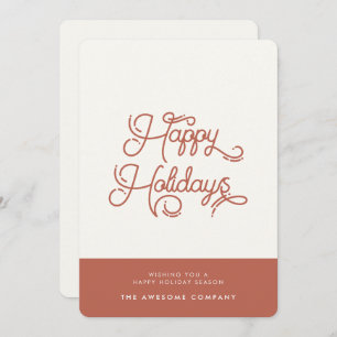 Terracotta Retro Vintag Happy Holidays Feiertagskarte