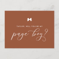 Terracotta Ribbon Bow werden Sie meine Page Boy Ca