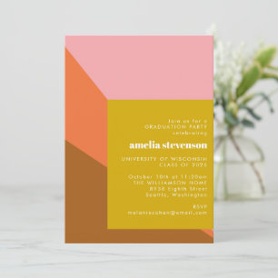 Terracotta Rosa Formen Graduation Party Foto Einladung