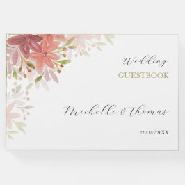 Terracotta Rosa Wildblumen Gästebuch