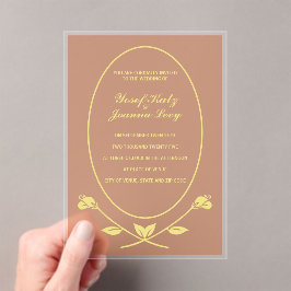 Terracotta Rose Akronylic Wedding Einladung