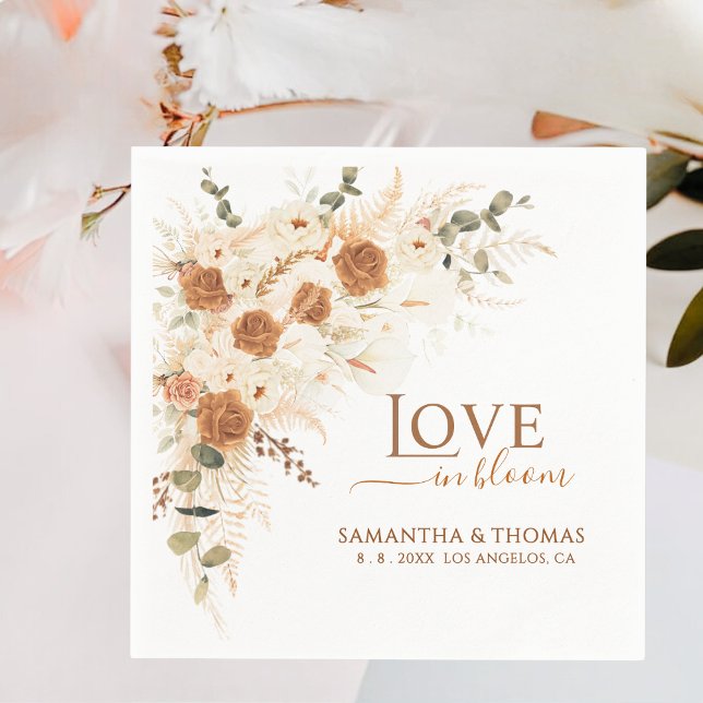 Terracotta Rose & Calla Lily Wedge Serviette (Von Creator hochgeladen)