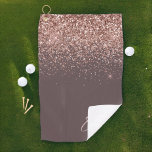 Terracotta Rose Gold Blush Pink Glitzer Monogram Golfhandtuch<br><div class="desc">Terracotta und Rose Gold - Rosa Sparkle Glitzer gebürstetes Metall Monogram Name Golf Handtuch. Das macht den perfekten 16 Geburtstag,  Hochzeit,  Brautparty,  Jubiläum,  Babydusche oder Junggeselinnen-Abschied Geschenk für jemanden,  der Lieben glamourösen Luxus und schicke Stile.</div>