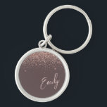Terracotta Rose Gold Blush Pink Glitzer Monogram Schlüsselanhänger<br><div class="desc">Terracotta und Rose Gold - Blush Pink Sparkle Glitzer Script Monogram Name Keychains (Key Chain). Das macht den perfekten 16 Geburtstag,  Hochzeit,  Brautparty,  Jubiläum,  Babydusche oder Junggeselinnen-Abschied Geschenk für jemanden,  der Lieben glamourösen Luxus und schicke Stile.</div>
