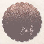 Terracotta Rose Gold Blush Pink Glitzer Monogram Untersetzer<br><div class="desc">Terracotta und Rose Gold - Blush Pink Sparkle Glitzer Script Monogram Name Paper Untersetzer. Dies macht den perfekten Abschluss,  Geburtstag,  Hochzeit,  Brautparty,  Jubiläum,  Babydusche oder Junggeselinnen-Abschied Geschenk für jemanden,  die Lieben glamourösen Luxus und schicke Stile.</div>